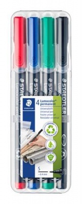 Alkoholos marker készlet, OHP, 0,4 mm, STAEDTLER "Lumocolor® 313 S", 4 különböző szín